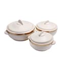 Royalford 3Pc Hot Pot Insulated Food Warmer - Thermal Casserole Dish - Double Wall Insulated Serving