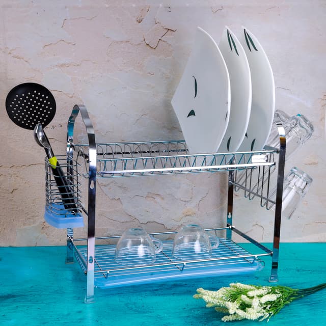 شبك مواعين رفين رويال فورد Royalford RF2563 Kitchen Stainless Steel Dish Drainer Rack