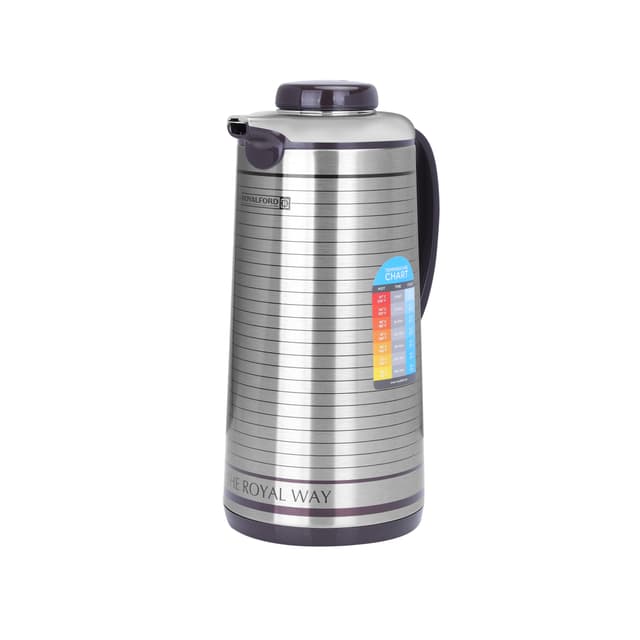 Royalford 1.3L Vacuum Flask - Coffee Heat Insulated Thermos For Keeping Hot/Cold Long Hour Heat/Cold