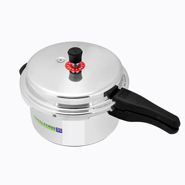 Royalford 7.5L Aluminum Pressure Cooker - Comfortable Handle Evenly Heating Cooker