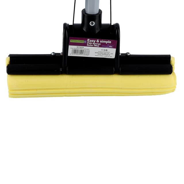 ممسحة أرضية بلون أسود واصفر من رويال فورد Royalford Sponge Roller Mop
