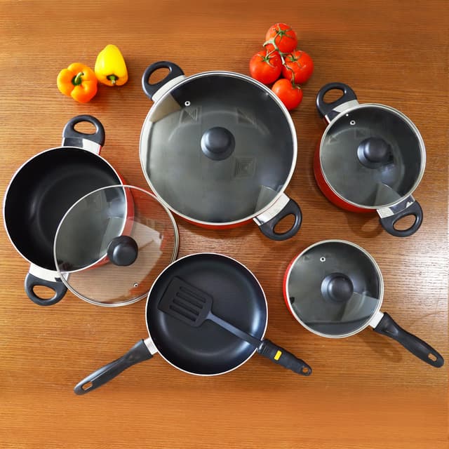 طقم آواني طهي 10 قطع Royalford 10 Pcs Non Stick Cookware Set