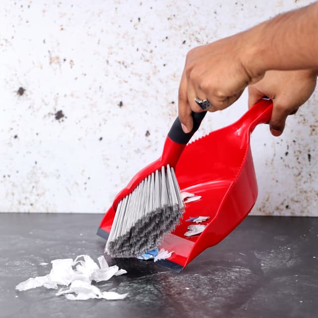 Royalford One-Click Dustpan With Brush - Portable Durable Material