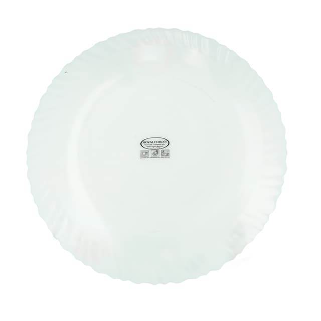 طقم صحون ( 33 قطعة ) - أبيض Royalford -  Opal Ware Dinner Set - Floral Design Plates, Bowls, Spoons