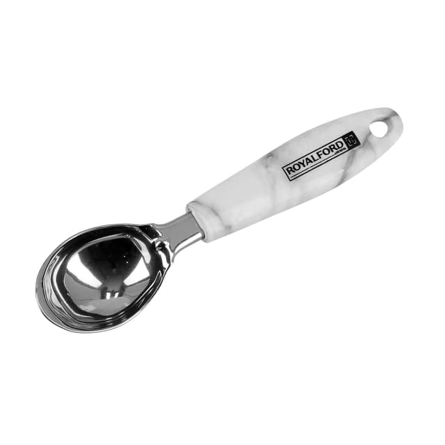 Royalford Marble Designed Stainless Steel Ice Cream Spoon - Deep Scoop Bowl & Comfort Grip Handle