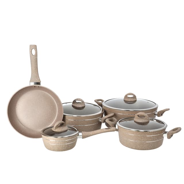 طقم آواني طهي ألمنيوم 9 قطع Royalford 9Pc Aluminium Cookware Set