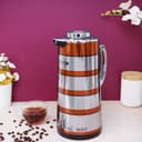 Royalford 1.6L Double Wall Golden Figured Vacuum Flask - Portable Heat Insulated Thermos Hot/Cold