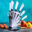 طقم سكاكين ستانلس ستيل 8 قطع | Royalford Kitchen Knife Set With Rotating Knife Block