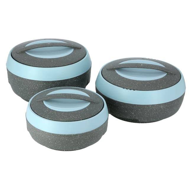 طقم اواني  ( أواني تقديم ) 3 قطع - ازرق / رماي Royalford -  Cosmos Insulated Casserole