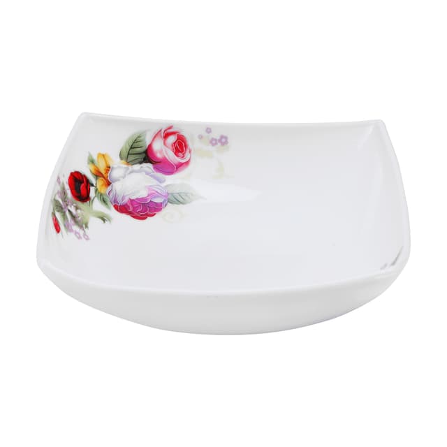 Royalford 71Pcs Opal Ware Dinner Set - Floral Design Plates, Bowls, Spoons & Salt & Pepper Set