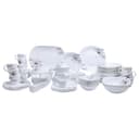 Royalford 97Pcs Opal Ware Dinner Set - Floral Design Plates, Bowls, Spoons, Cup & Saucer Tea Pot