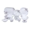 Royalford 97Pcs Opal Ware Dinner Set - Floral Design Plates, Bowls, Spoons, Cup & Saucer Tea Pot