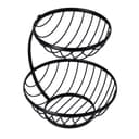 Royalford 2 Tier Fruit Basket - Portable Large Capacity Fruit Bowls, Iron Fruit Vegetable Bowl Baske