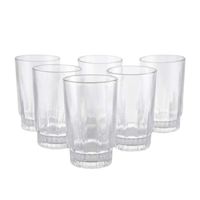 طقم كاسات عصير زجاجي 6 قطع 240 مل Royalford - 6Pcs 240Ml Glass Tumbler - Portable Water Cup Drinking Glass