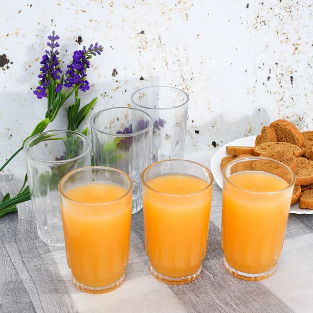 طقم كاسات عصير زجاجي 6 قطع 240 مل Royalford - 6Pcs 240Ml Glass Tumbler - Portable Water Cup Drinking Glass