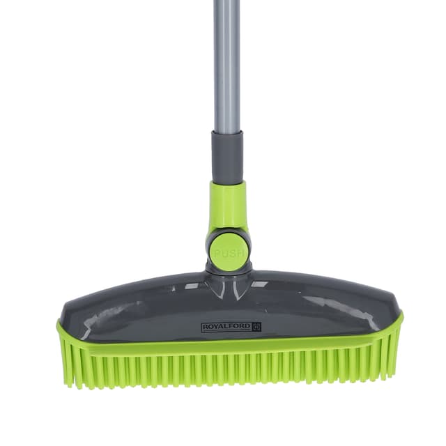 Royalford Foldable Broom With Telescopic Steel Pole - Pp+Trp+Steel Floor Cleaning Brush