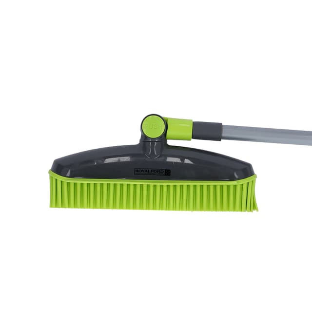 Royalford Foldable Broom With Telescopic Steel Pole - Pp+Trp+Steel Floor Cleaning Brush