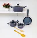 طقم قدور ( 9 قطع ) - أسود Royalford -  Iridescent Aluminium Cookware Set