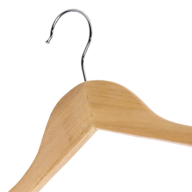 Royalford 4Pcs Rotating Wooden Hanger Set - Made From Quality Natural Wood, Clothes Coat Garment