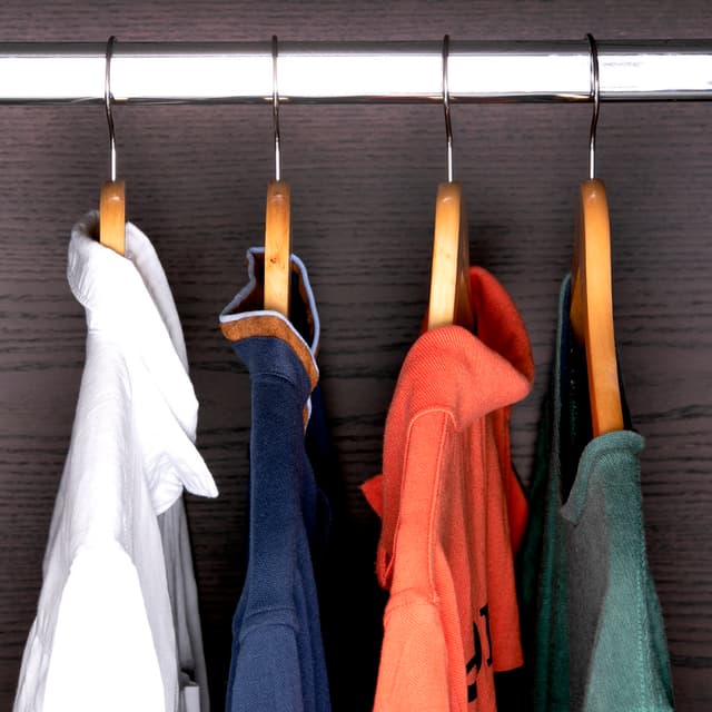 Royalford 4Pcs Rotating Wooden Hanger Set - Made From Quality Natural Wood, Clothes Coat Garment