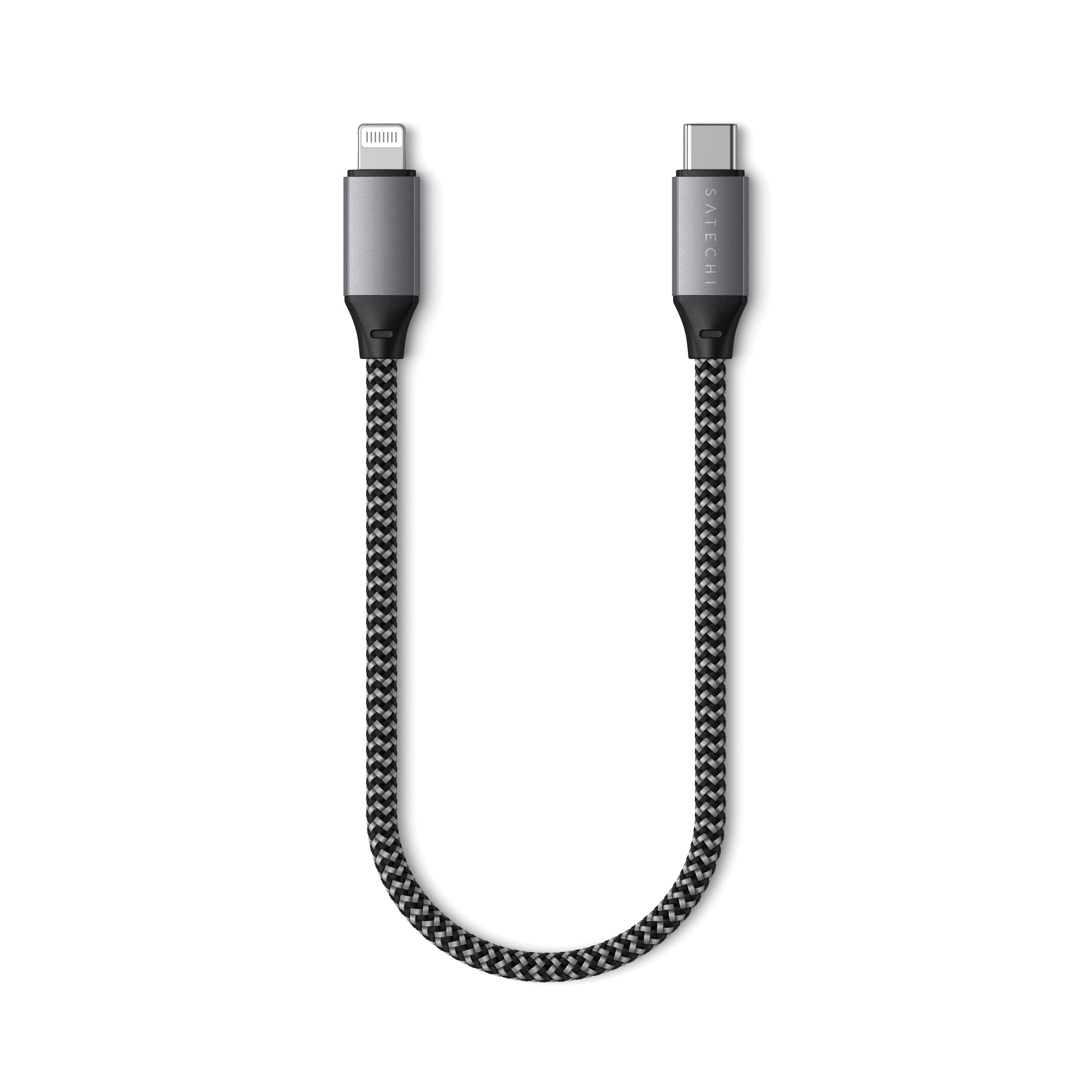 Satechi USB-C to Lightning Charging Cable 10 inches/25cm | MFi Certified Braided Nylon Compatible w/ Apple iPhone 12 Pro Max/12 Mini/12, 11 Pro Max/11 Pro/11, XS Max/XS/XR/X, 8 Plus/8 iPad/iPad Air