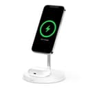 Belkin BOOST CHARGE PRO 2-IN-1 Wireless Charger Stand with MagSafe - for Apple iPhone 12 Pro Max/12 Pro/12/12 Mini & AirPods/Airpods Pro Wireless Charging Case - White