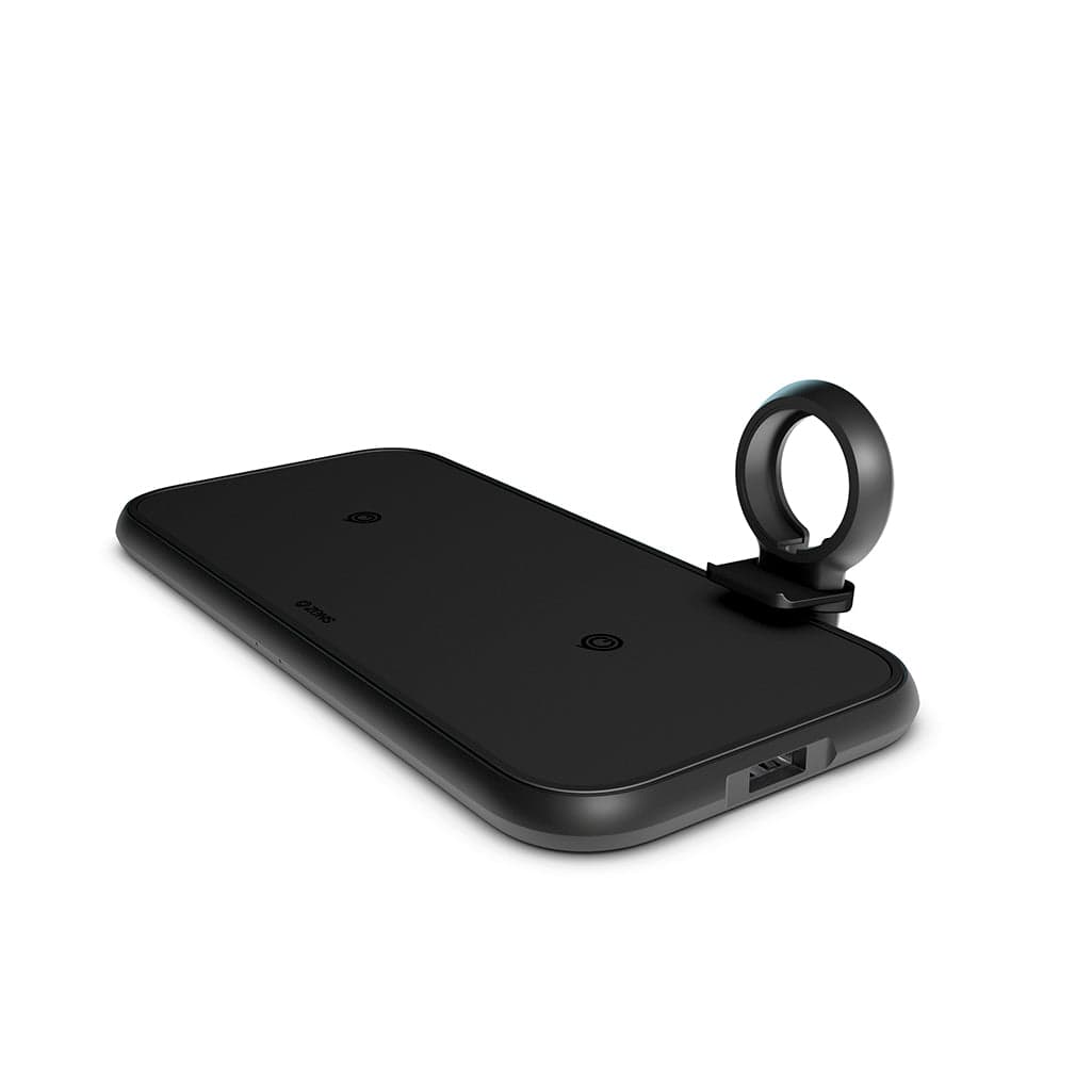 شاحن لاسلكي بقوة 45 واط Aluminum 4-in-1 Wireless Charger Qi Certified Quick Charge 45W PD w/ 2 USB ports for iPhone Apple Watch Airpods Pro من Zens