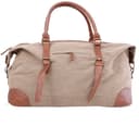 CANVY Canvas Duffle Bags - Portable Weekend Overnight Handbag Shoulder Bag, Unisex Travel Holdall Handbag with PU Leather Decoration - Weekend Daypack Large Holdall Travel Bag