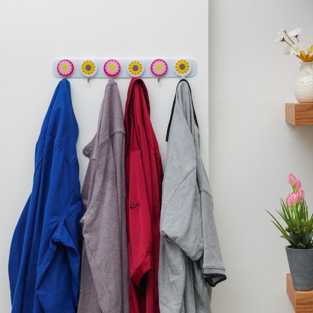Delcasa 6 Pcs Clip Hook, DC2030 | Self Adhesive Wall Hook | Heavy Duty Waterproof For Bathroom, Kitchen, Coat, Towel, Robe Hanger