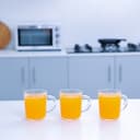 مجموعة أكواب زجاجية 3 قطع بسعة 240 مل Delcasa 3Pcs 240Ml/8Oz Glass Cup With Handle