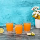 مجموعة أكواب زجاجية 3 قطع بسعة 240 مل Delcasa 3Pcs 240Ml/8Oz Glass Cup With Handle