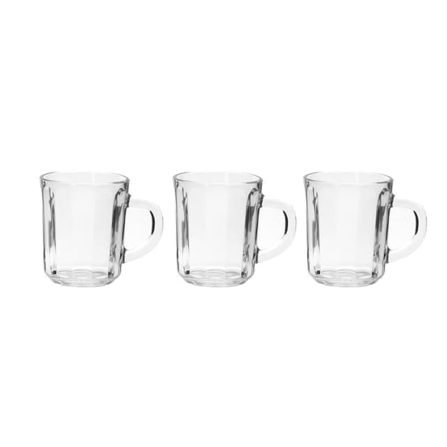 مجموعة أكواب زجاجية 3 قطع بسعة 240 مل Delcasa 3Pcs 240Ml/8Oz Glass Cup With Handle