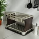 مجفف صحون بلاستيكي - طبقتين  2-Layer Dish Drainer with Drain Board - Delcasa