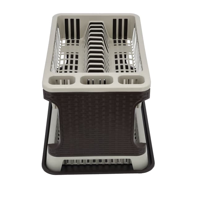 مجفف صحون بلاستيكي - طبقتين  2-Layer Dish Drainer with Drain Board - Delcasa