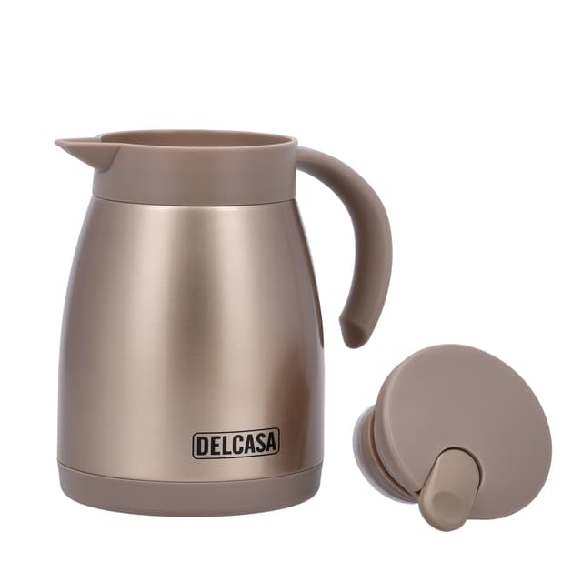 Delcasa Stainless Steel Coffee Pot, DC2129 | 500ml Capacity | Double Wall Construction | Stainless Steel Inner | BPA & Odour Free | Portable & Leak-Resistant | Keeps Drink Hot Or Cold For Hours