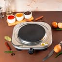 Geepas Stainless Steel Single Hot Plate, Indicator Light, GHP32023 - 1500W, Adjustable Temperature Control, Overheat Protection,2 Years Warranty, Non-Slip Feet, Auto Thermostat, Hot Plate for Kitchen Camping