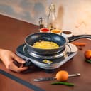 Geepas Stainless Steel Single Hot Plate, Indicator Light, GHP32023 - 1500W, Adjustable Temperature Control, Overheat Protection,2 Years Warranty, Non-Slip Feet, Auto Thermostat, Hot Plate for Kitchen Camping