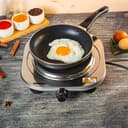 Geepas Stainless Steel Single Hot Plate, Indicator Light, GHP32023 - 1500W, Adjustable Temperature Control, Overheat Protection,2 Years Warranty, Non-Slip Feet, Auto Thermostat, Hot Plate for Kitchen Camping