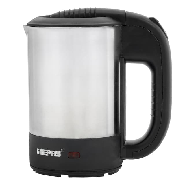 Geepas Stainless Steel Truck Kettle With 0.5L Capacity, GK38047 | Concealed Heating Element | Dry Boil & Overheating Protection | ON/OFF Switch | Indicator Light | Auto Turn Off