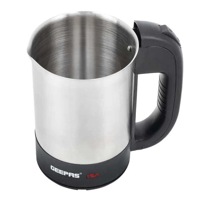 Geepas Stainless Steel Truck Kettle With 0.5L Capacity, GK38047 | Concealed Heating Element | Dry Boil & Overheating Protection | ON/OFF Switch | Indicator Light | Auto Turn Off