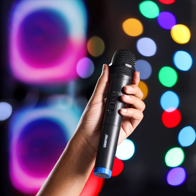 Geepas Portable And Rechargeable Professional Speaker, GMS11171 | Bluetooth/USB/TF Card/FM/TWS | Microphone & Guitar Input Jack | 7.4V 3600mAh Lithium Battery