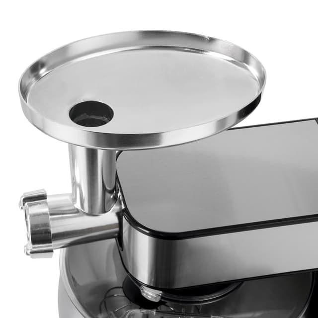 Geepas Multi-Function Kitchen Machine, GSM43044 | 10L Stainless Steel Bowl With Lid | 1.5L Glass Blender Jar | Meat Grinder | 6 Speed Control | Kitchen Electric Mixer With Dough Hook, Whisk, Beater