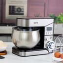 Geepas Digital Multi-Function Kitchen Machine, GSM43046 | 6 Speed Control | Kitchen Electric Mixer with Dough Hook, Whisk, Beater | 5L Stainless Steel Bowl with Lid | 1300W Powerful Motor