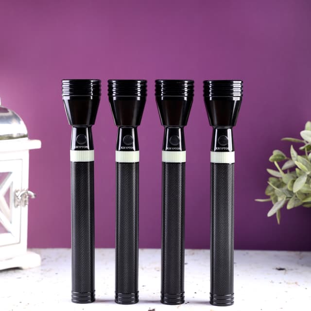 Krypton Rechargeable Led Flashlight 4Pc - High Power Flashlight Super Bright Cree Led Torch Light
