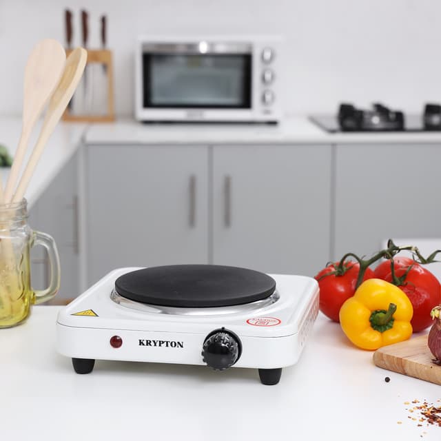 Krypton 1000W Single Burner Hot Plate For Flexible Precise Table Top Cooking - Cast Iron Heating