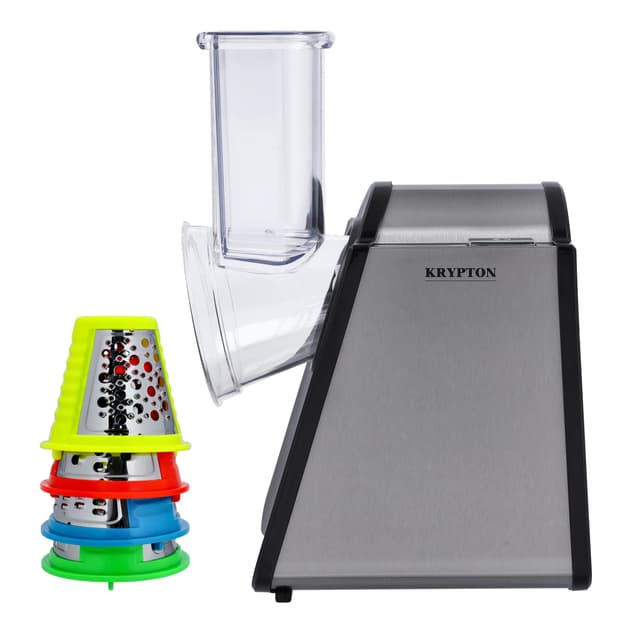Krypton 4-in-1 Salad Maker, Stainless Steel Housing, KNSM6306 | Stainless Steel Blades | 4 Attachments | Noiseless Operation | Anti-Slip Rubber Feet | 2 Years Warranty