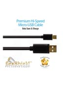 شاحن للسيارة 3.1A بمخرجين مع كيبل شحن من USB-A الى Micro أسود Dual USB Port Car Charger with Micro-USB - Promate