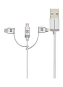 وصلة شحن متعددة المنافذ Lightning و Micro USB و USB-C أبيض | Unilink-Trio Cable 3 in 1 Triple Head Data and Charge Cable