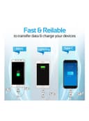 وصلة شحن متعددة المنافذ Lightning و Micro USB و USB-C أبيض | Unilink-Trio Cable 3 in 1 Triple Head Data and Charge Cable