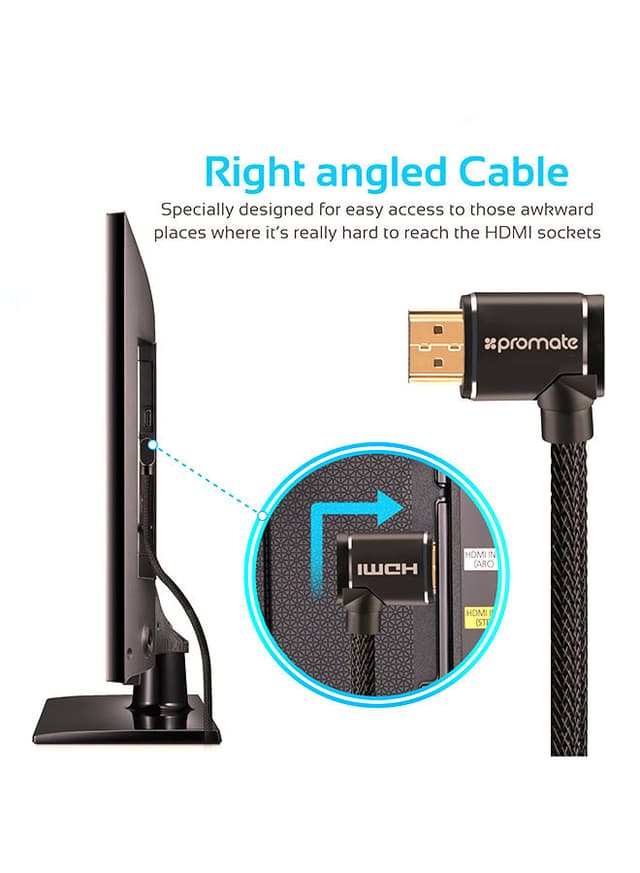 كبل HDMI عالي الجودة يدعم دقة 4K أسود | ProLink HDMI Audio Video Cable